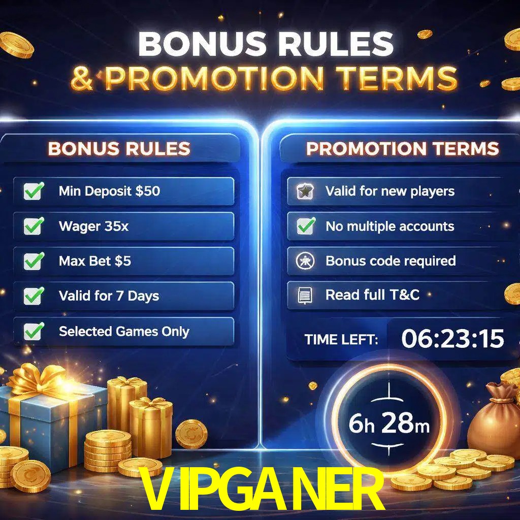 Reglas de promoción VIPGANER y condiciones de bonos explicadas visualmente